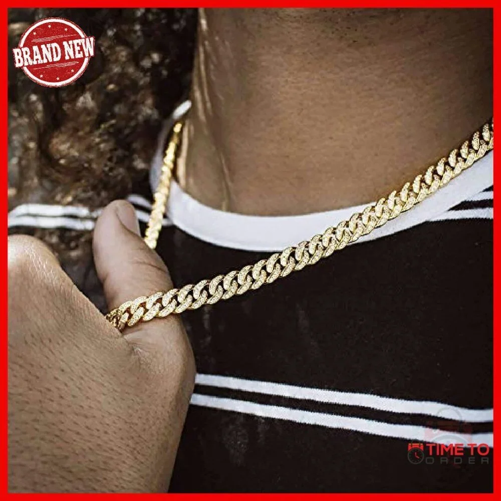 14K Gold Plated Cuban Link Chain Necklace 22